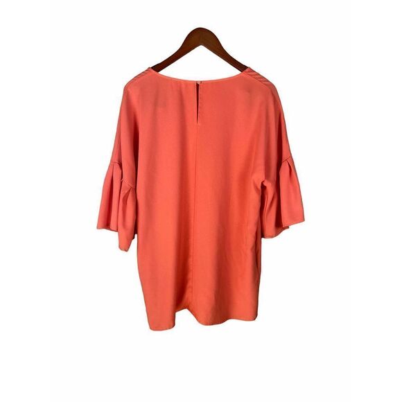 Umgee small peach orange flutter batwing butterfly sleeve blouse pockets - Picture 2 of 5
